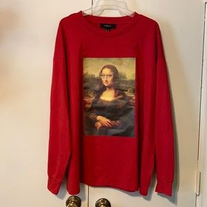 Forever 21 Plus 2X  Red Multi long sleeve Tee NWT